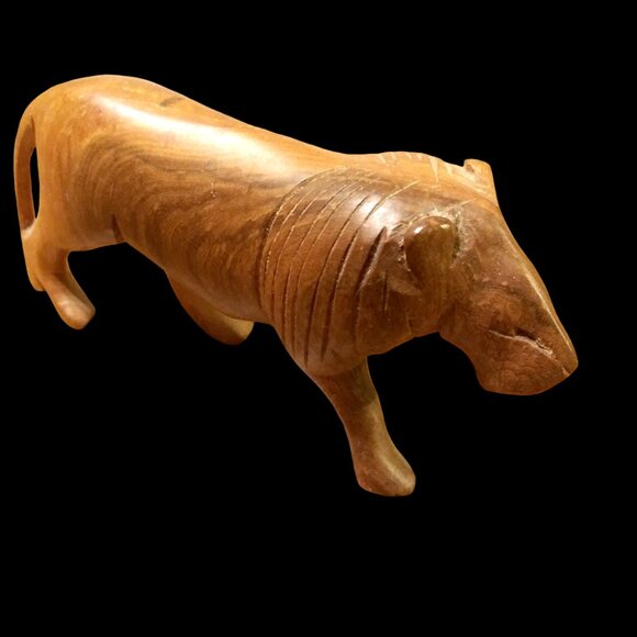 Hand Carved Wood Lion, African Art, Home Decor, African Wood Carving, Figurine - Picture 12 of 13